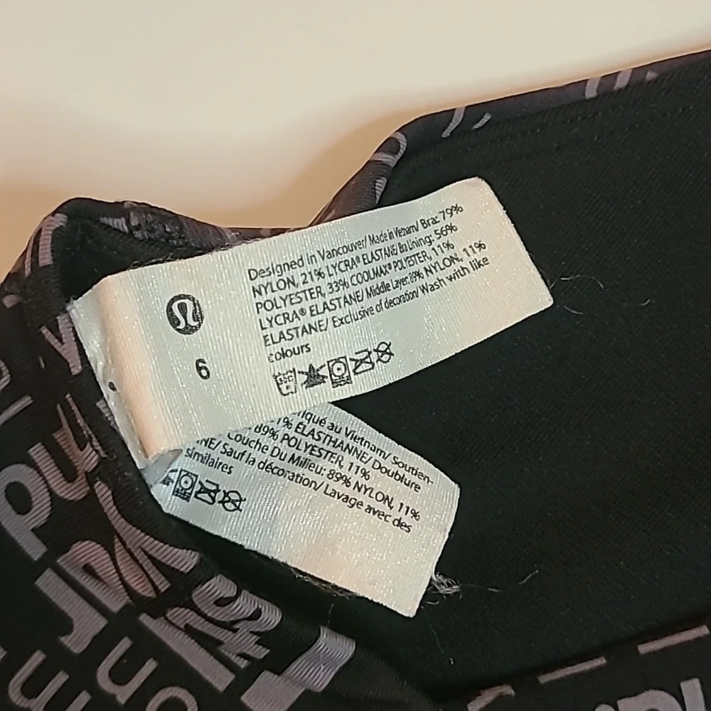 #115 LULULEMON Sports Bra size 6 T1254
